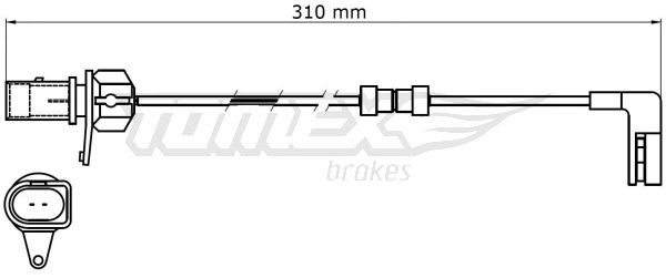 Výstrażný kontakt opotrebenia brzdového oblożenia TOMEX Brakes